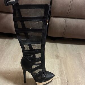 Shi by JOURNEYS Black Mesh Heeled Boots